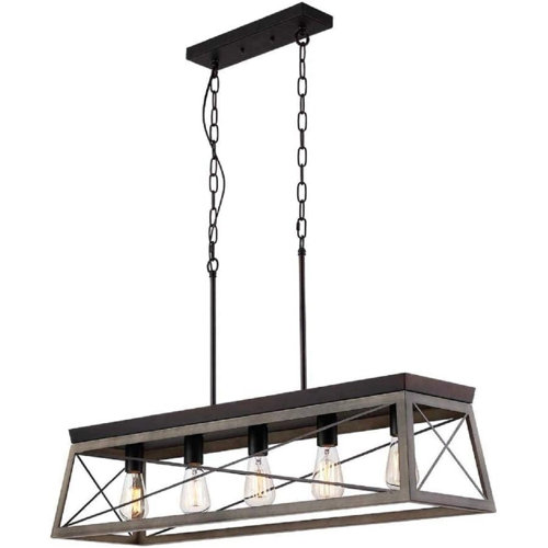 Gracie Oaks Seelyville 5 Light Brown Kitchen Island Pendant & Reviews